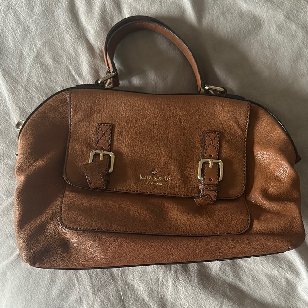 kate spade Brown Cross Body with High-Quality Leather and Decorative Buckles